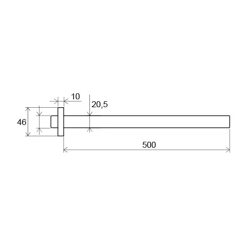 Brat dus fix Ravak montaj pe tavan, 50 cm