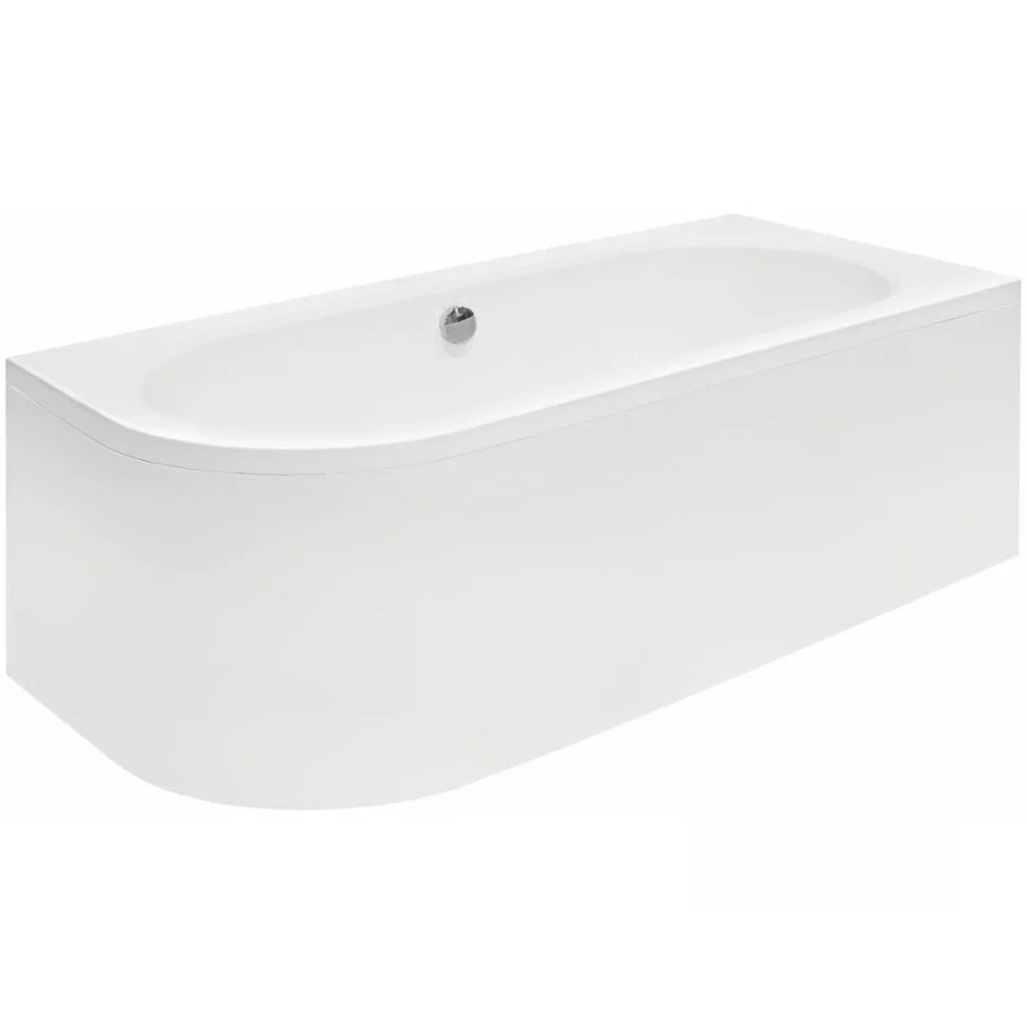 Cada baie pe colt semirotunda asimetrica Besco Avita acril 160x75 cm, varianta dreapta