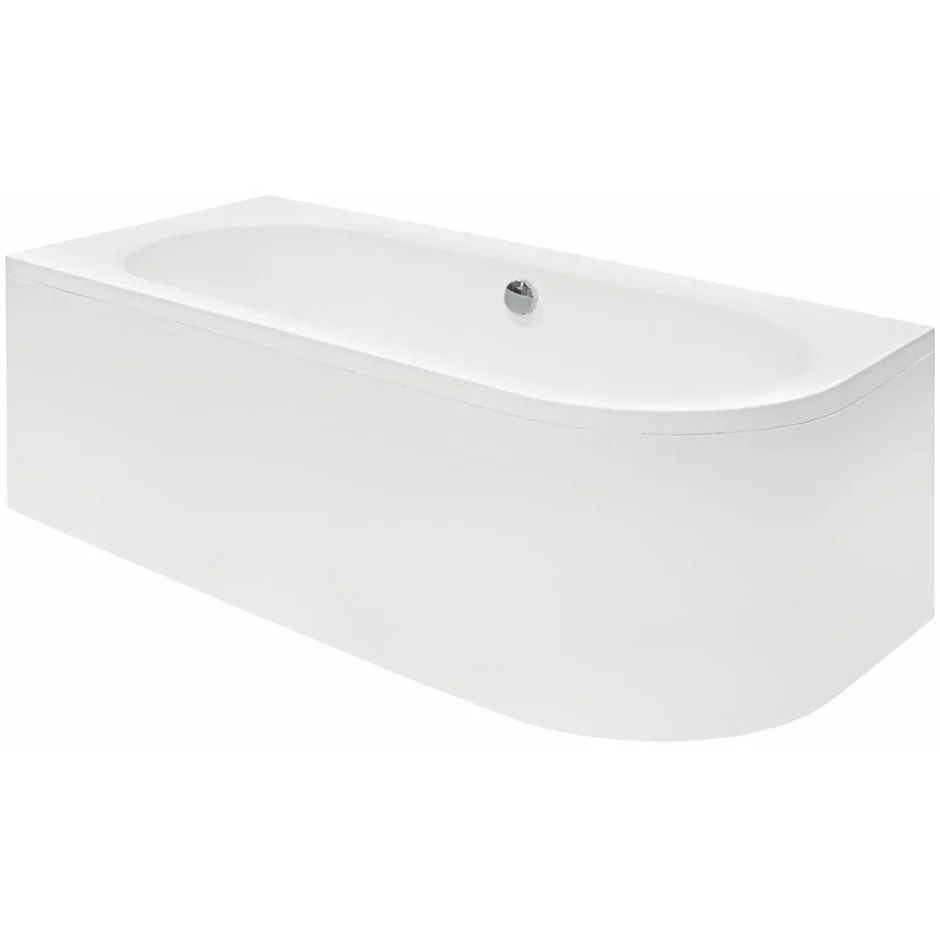 Cada baie pe colt semirotunda asimetrica Besco Avita acril 180x80 cm, varianta stanga