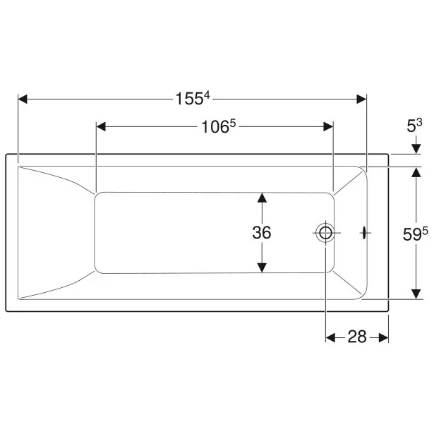 Cada baie dreptunghiulara Geberit Selnova Square acril 170x70 cm
