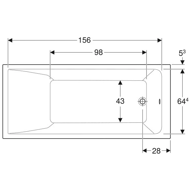 Cada baie dreptunghiulara Geberit Selnova Square acril 170x75 cm