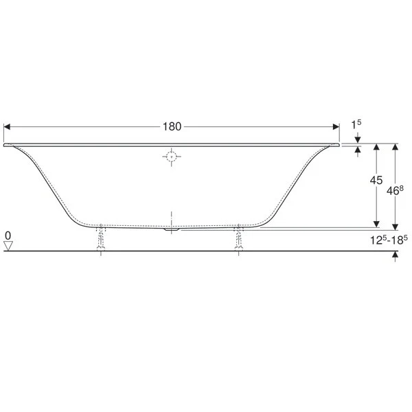 Cada baie dreptunghiulara Geberit Soana Duo acril 180x80 cm