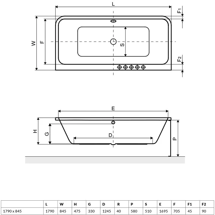 Cada baie dreptunghiulara Radaway Arania acril 179x85 cm