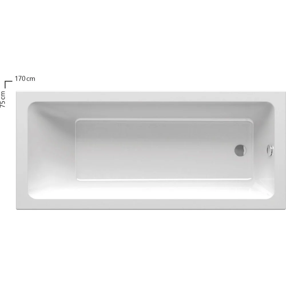 Cada baie dreptunghiulara Ravak 10° acril 170x75 cm