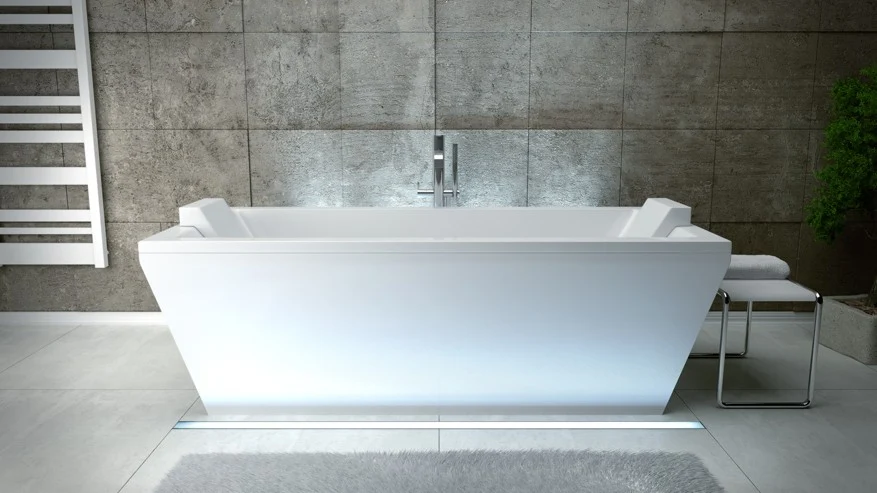 Cada freestanding dreptunghiulara Besco Vera acril 180x80 cm, alb