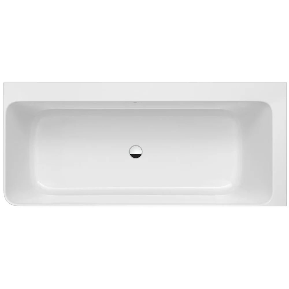 Cada freestanding dreptunghiulara Roca Ona compozit 160x70 cm alb/negru, montaj dreapta