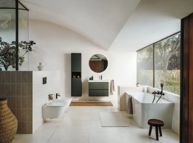 Cada freestanding dreptunghiulara Roca Ona compozit 160x70 cm alb, montaj dreapta
