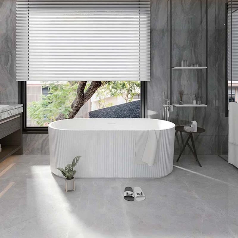Cada freestanding Florida Salome Riffle cu panou riflat acril 170x80 cm, alb