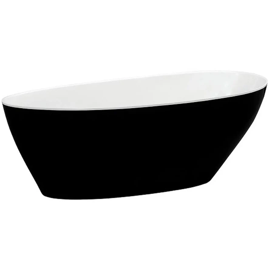 Cada freestanding ovala Besco Goya compozit 170x72 cm, negru/alb