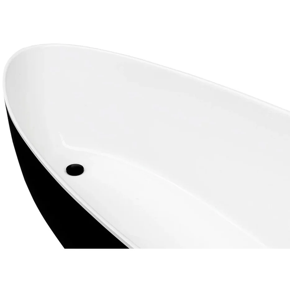 Cada freestanding ovala Besco Goya compozit 170x72 cm, negru/alb