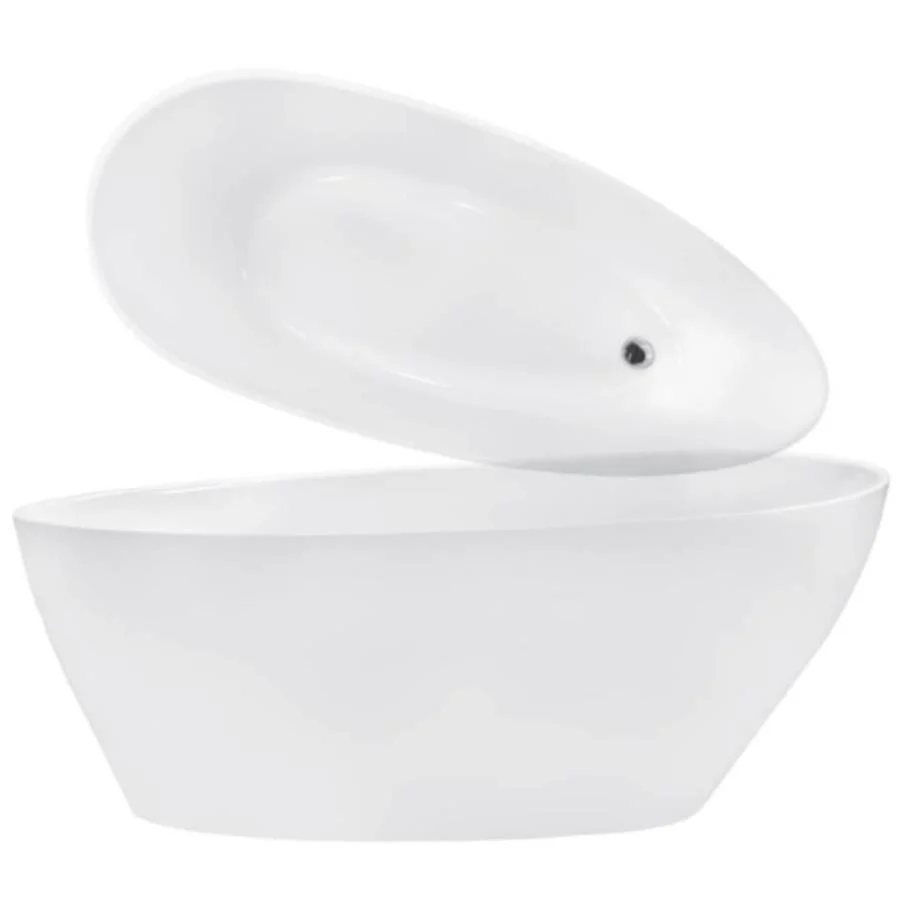Cada freestanding ovala Besco Goya compozit 160x70 cm, alb