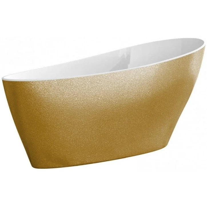 Cada freestanding ovala Besco Keya Glam compozit 165x71 cm, auriu