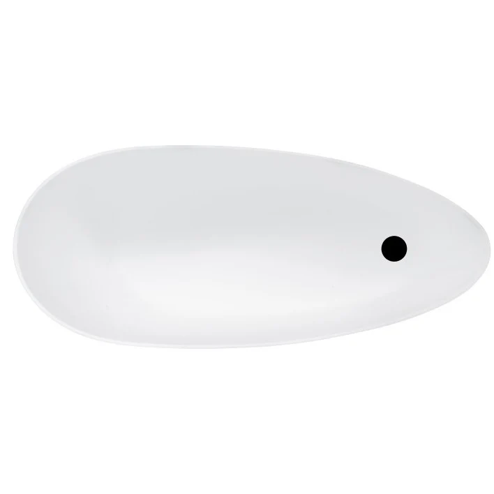 Cada freestanding ovala Besco Keya Glam compozit 165x71 cm, antracit (graphite)