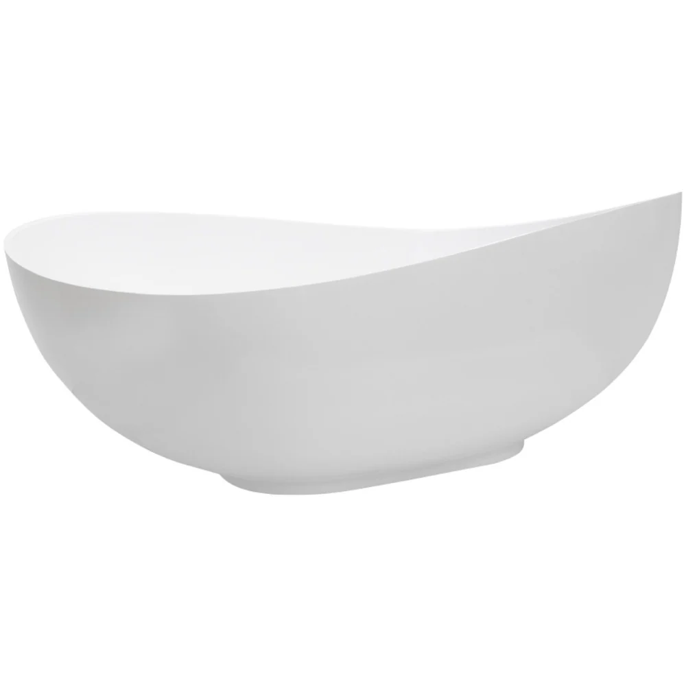 Cada freestanding ovala Besco Siya compozit 172x101 cm, alb mat
