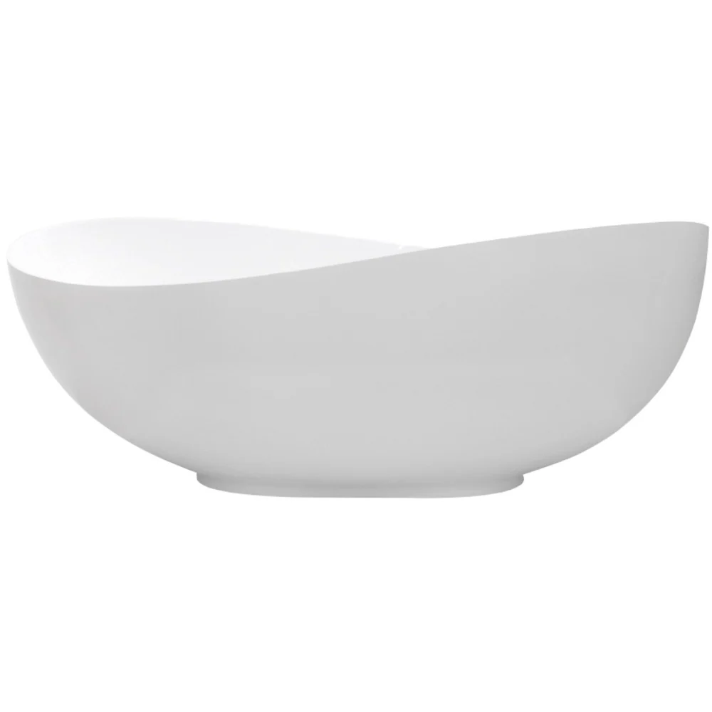 Cada freestanding ovala Besco Siya compozit 172x101 cm, alb mat