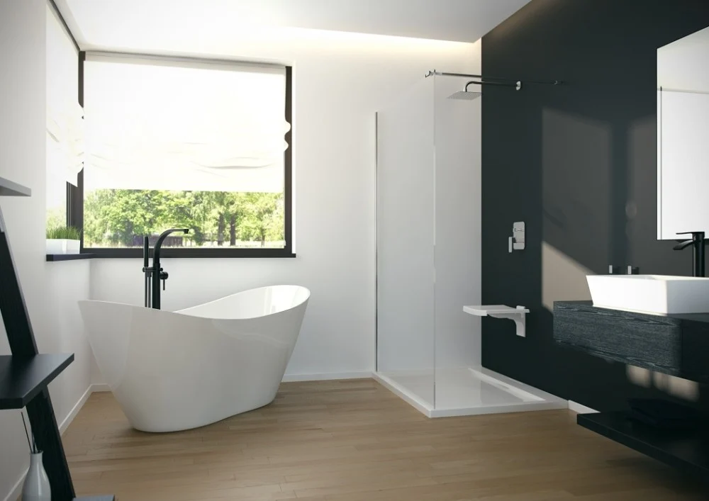 Cada freestanding ovala Besco Viya compozit 160x70 cm