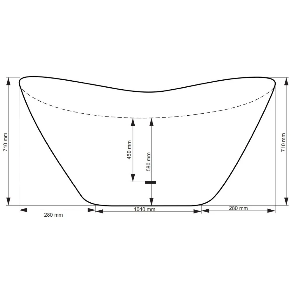 Cada freestanding ovala Besco Viya Glam compozit 160x70 cm, antracit (graphite)