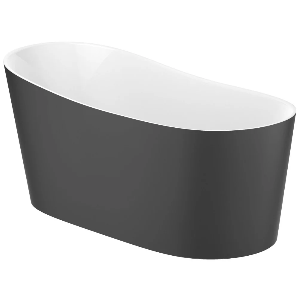 Cada freestanding ovala Roca Maui compozit 150x70 cm, alb/negru