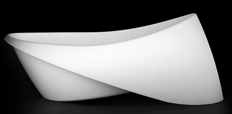 Cada freestanding ovala Spatio Genoveva compozit 196x96 cm, alb