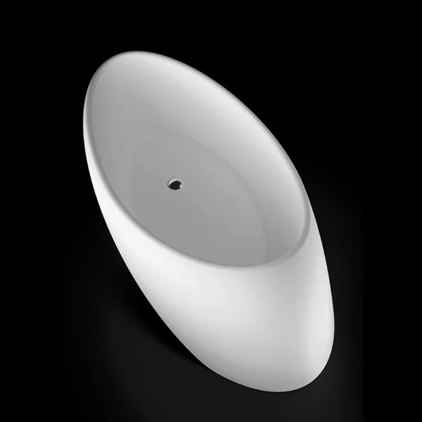 Cada freestanding ovala Spatio Genoveva compozit 196x96 cm, alb