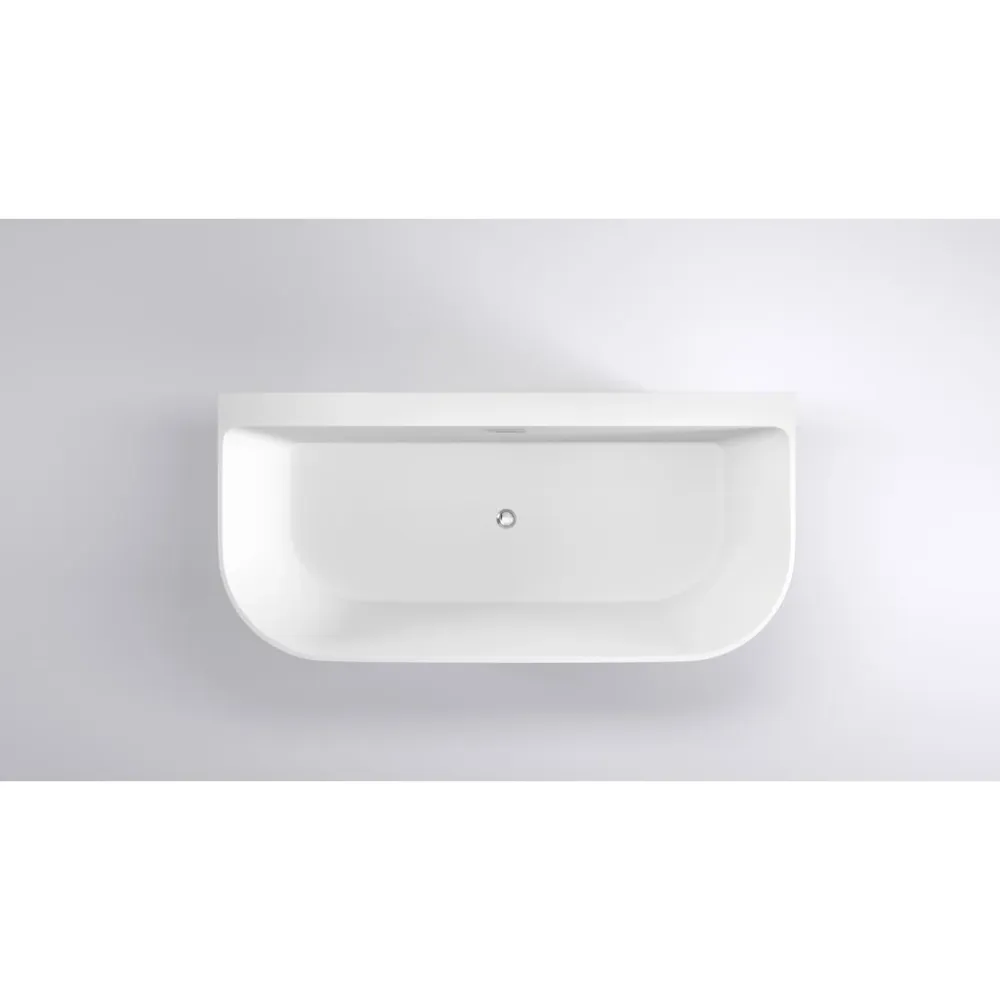 Cada freestanding semirotunda Belform Selene acril 150x75 cm, alb