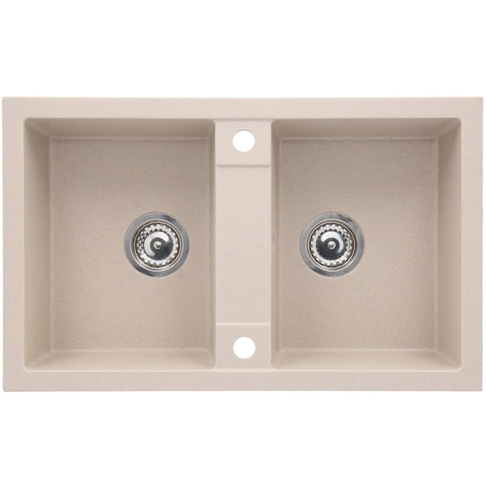 CasaBlanca Duo Set promo chiuveta bucatarie granit cu 2 cuve + baterie SAND4A), bej