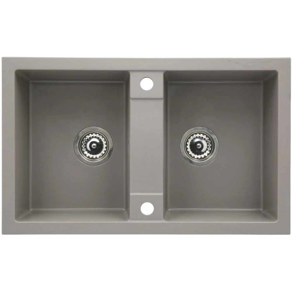 CasaBlanca Duo Set promo chiuveta bucatarie granit cu 2 cuve + baterie GREY4H), gri