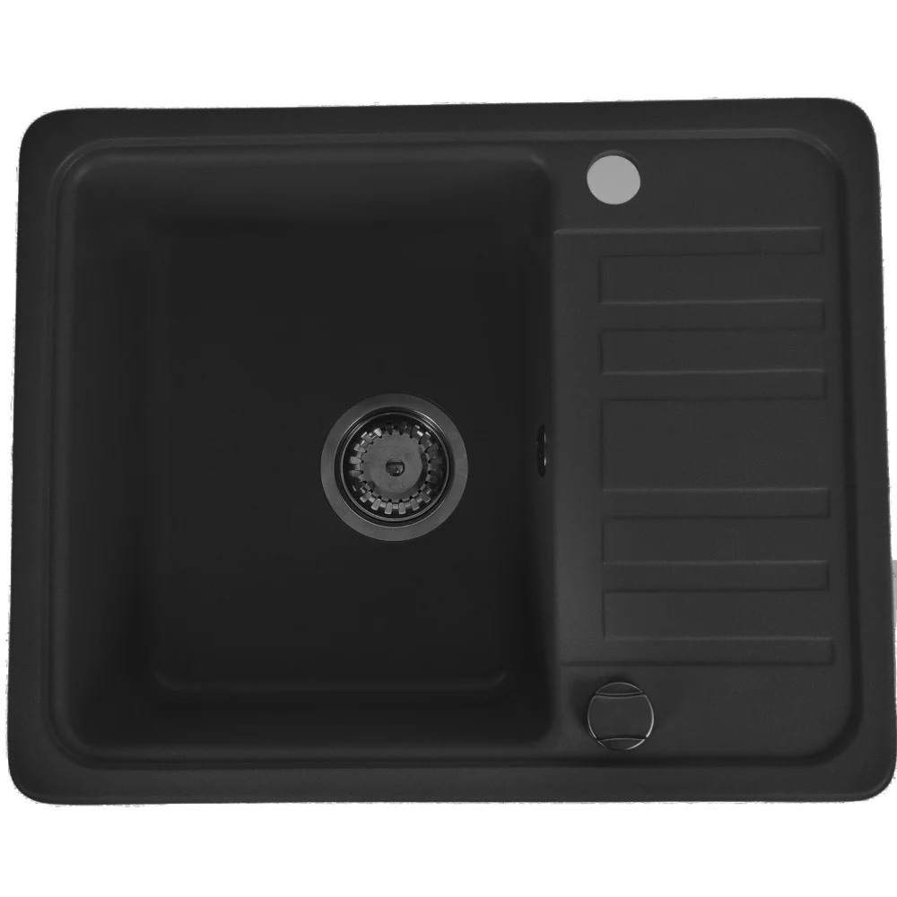 CasaBlanca Mini Set chiuveta bucatarie granit 57x46 cm si baterie BLACK4, negru