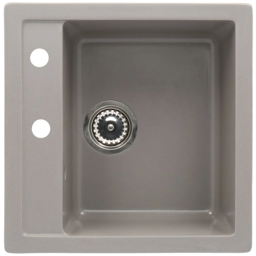 CasaBlanca Quadro Set promo chiuveta bucatarie granit cu 1 cuva + baterie BRI4), gri