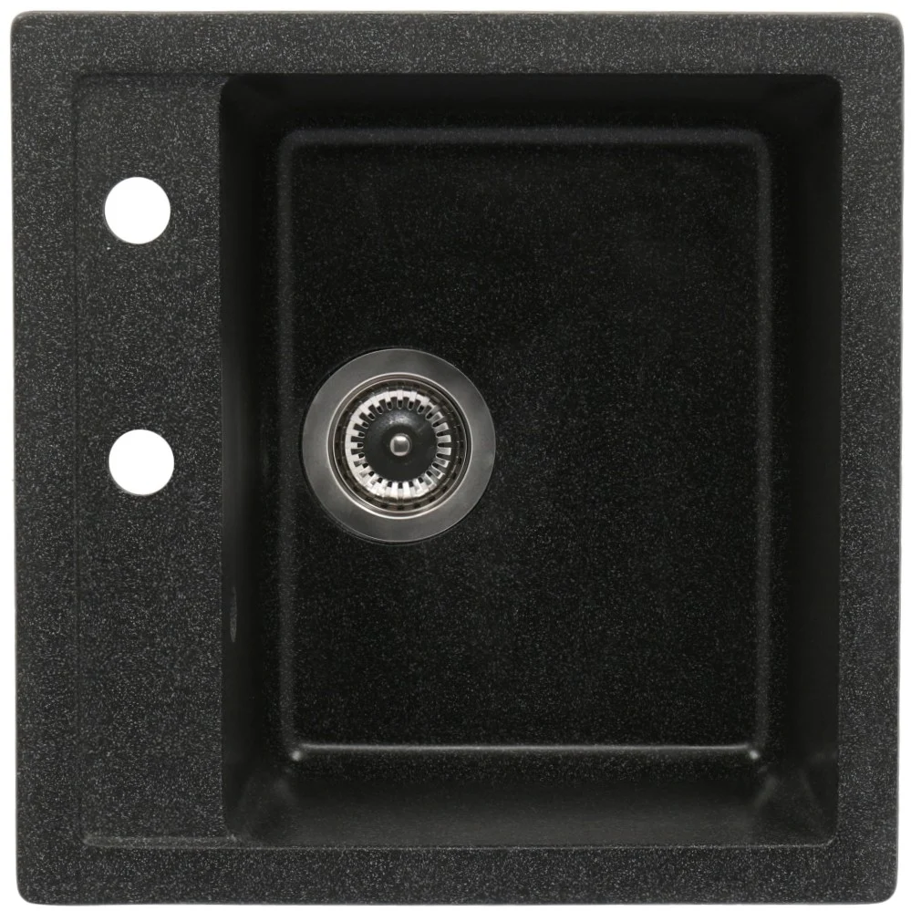 CasaBlanca Quadro Set promo chiuveta bucatarie granit cu 1 cuva + baterie BFX4A-N), negru