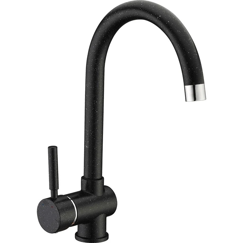 CasaBlanca Rondo Set promo chiuveta bucatarie granit cu 1 cuva + baterie BLACK4H), negru