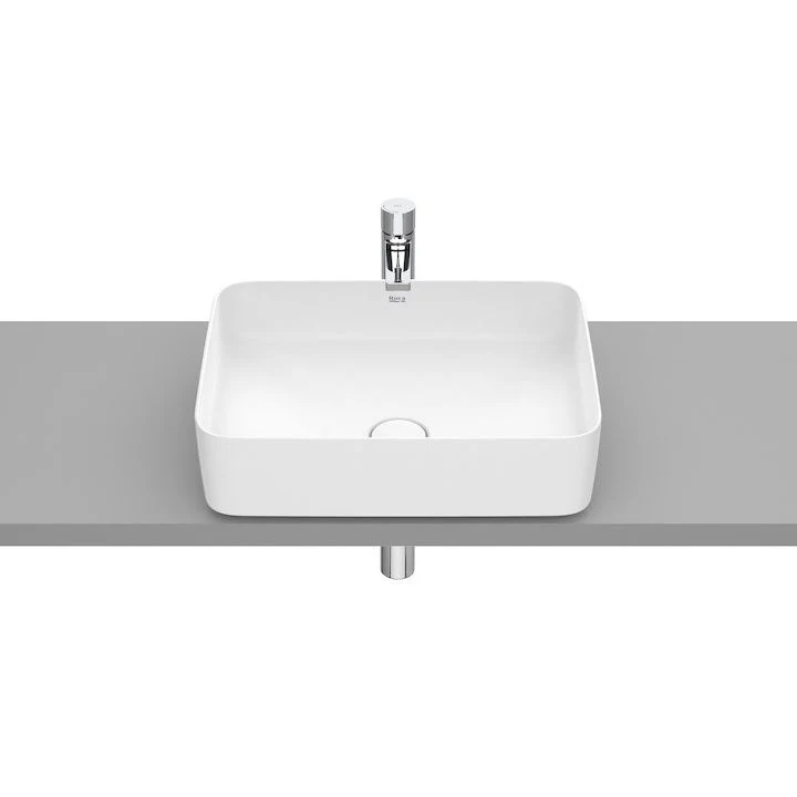 Chiuveta baie pe blat, alb mat Roca Inspira Square 50x37 cm