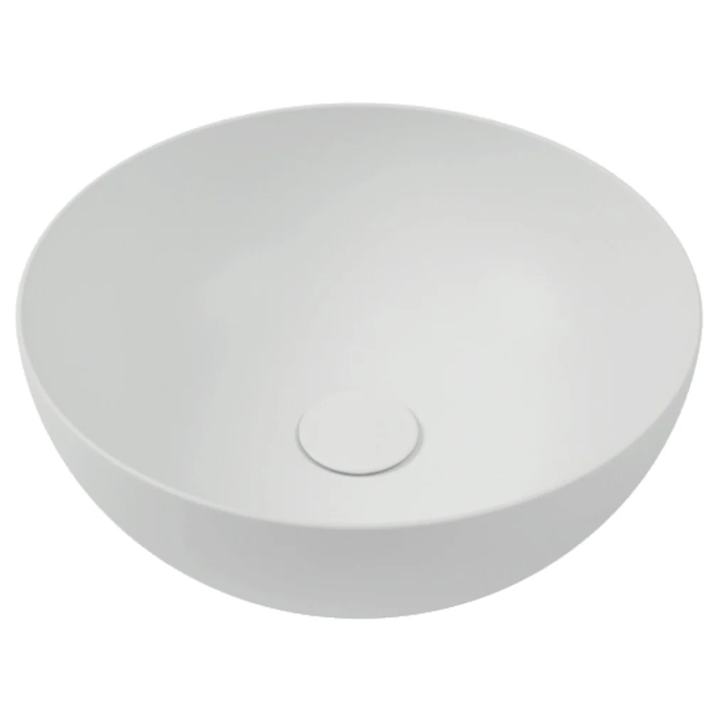Chiuveta baie pe blat, alb mat, rotunda Hatria Happy Hour Slim Alchemy 06:00 40x40 cm