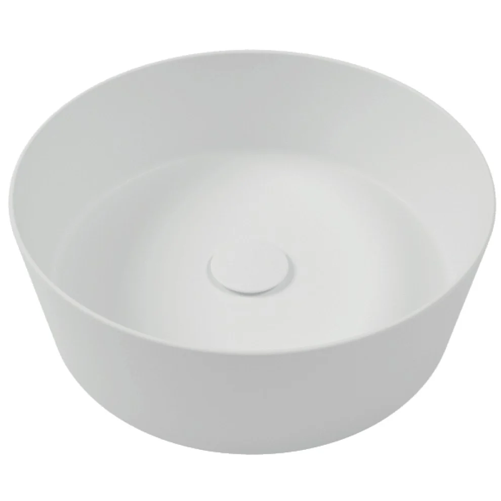 Chiuveta baie pe blat, alb mat, rotunda Hatria Happy Hour Slim Alchemy 07:00 44x44 cm
