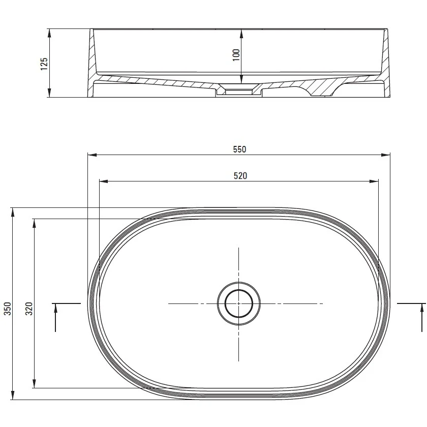 Chiuveta baie pe blat Deante Silia 55x35 cm, antracit metalic