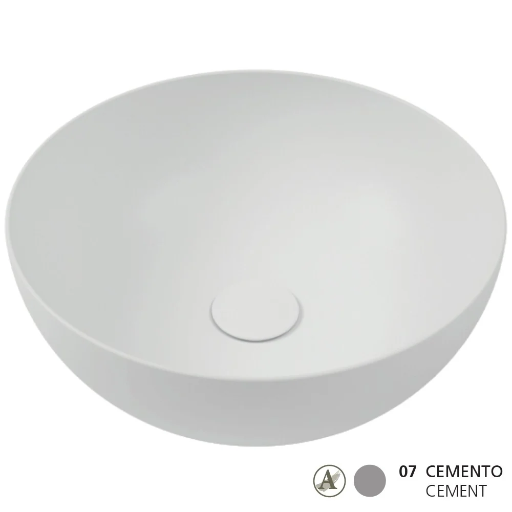 Chiuveta baie pe blat, gri deschis, rotunda Hatria Happy Hour Slim Alchemy 06:00 40x40 cm