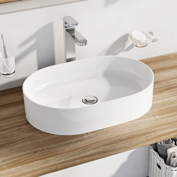 Chiuveta baie ceramica Ravak Ceramic Slim O 55x37x12 cm alb