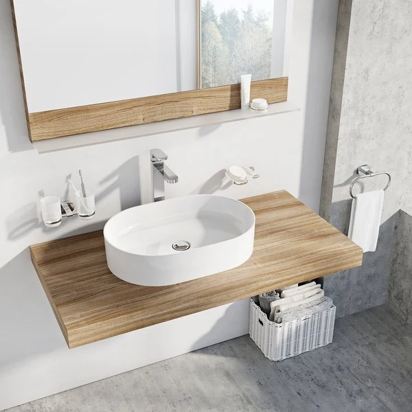 Chiuveta baie ceramica Ravak Ceramic Slim O 55x37x12 cm alb