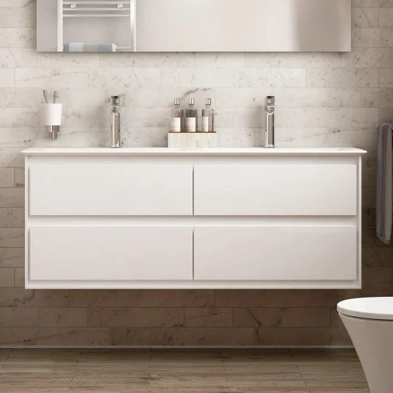 Chiuveta baie dubla suspendata Ideal Standard Connect Air Vanity 124x46 cm