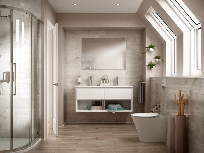 Chiuveta baie dubla suspendata Ideal Standard Connect Air Vanity 124x46 cm