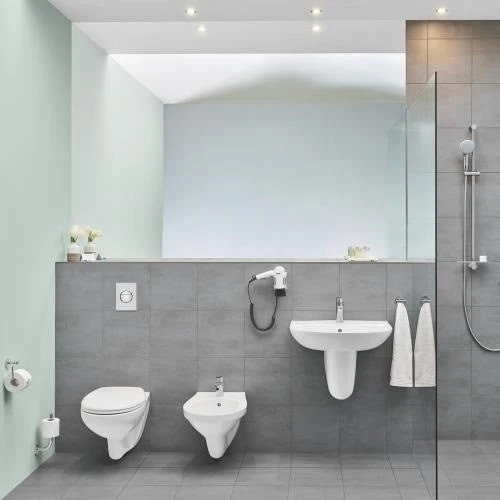 Chiuveta baie suspendata Grohe Bau Ceramic 65x47 cm, cu semipicior