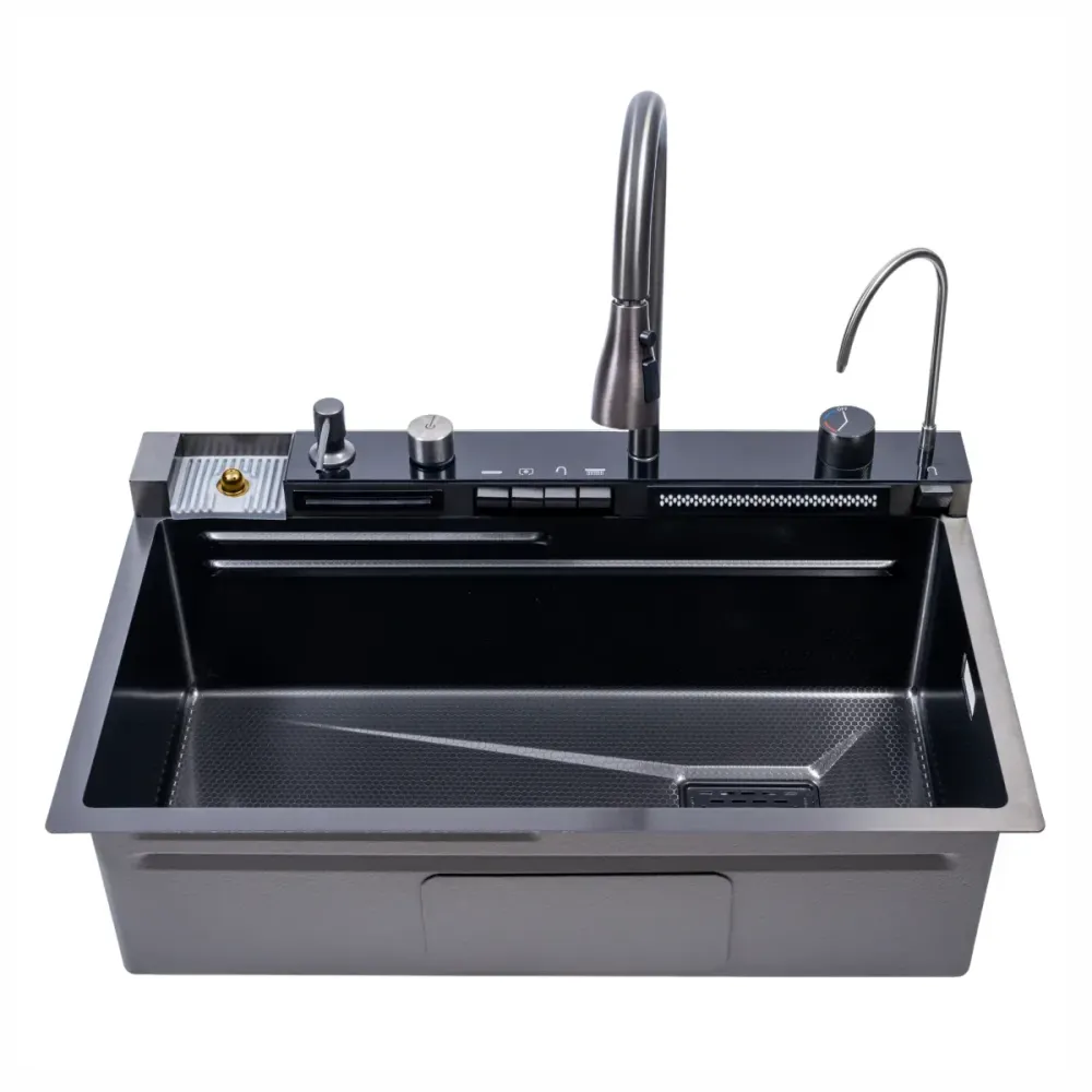 Chiuveta multifunctionala Smart Cuisine, cu accesorii incluse, Naimeed D6743, functii multiple, otel inoxidabil, Gri, 210x...