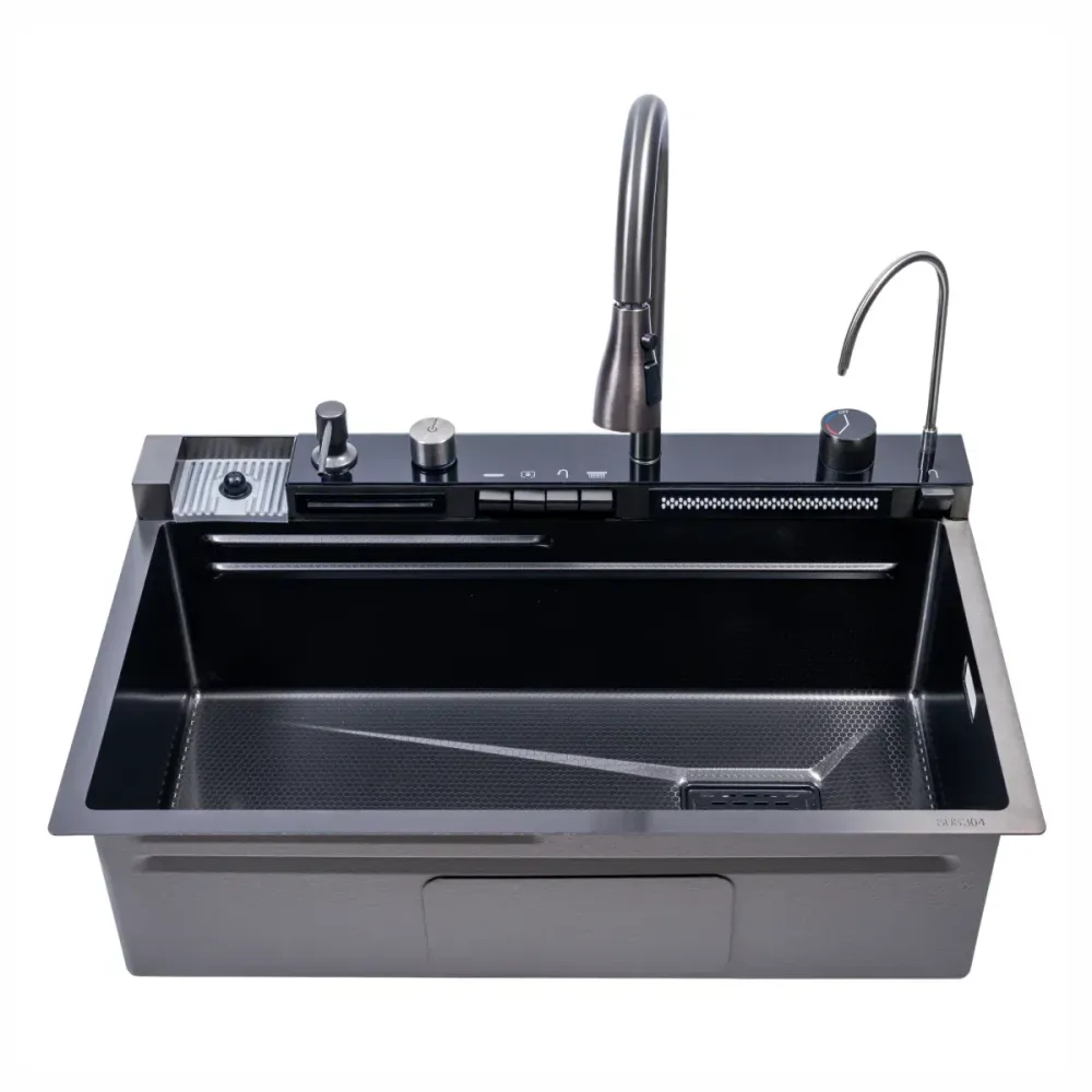 Chiuveta multifunctionala Smart Cuisine, cu accesorii incluse, Naimeed D6744, functii multiple, otel inoxidabil, Gri, 210x...