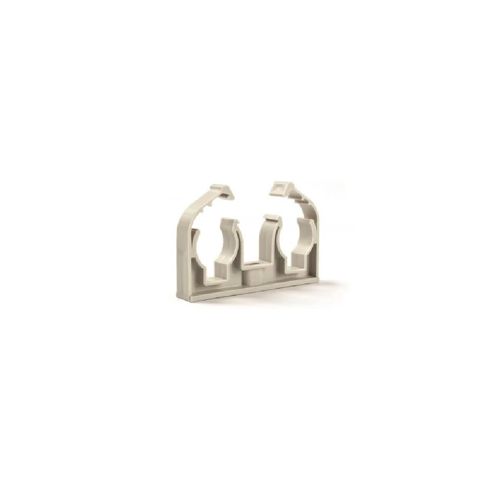 Clema dubla MCH cu inchizatoare pentru fixarea tevilor de plastic-2x20 mm
