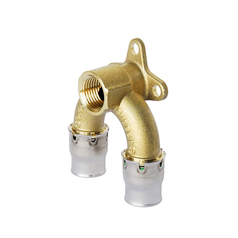 Cot dublu prin impingere (Push-fit) montaj pe perete din alama 16 mm - 1/2“, FRANKISCHE - ALPEX-PLUS