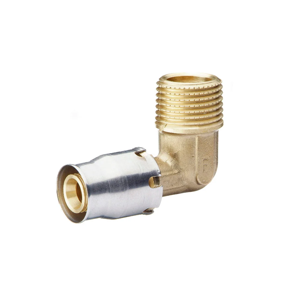 Cot prin impingere (Push-fit) la 90° filet exterior din alama 16 mm - 1/2" FE, FRANKISCHE - ALPEX-PLUS