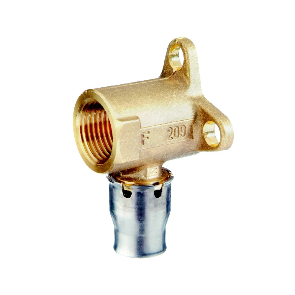 Cot prin impingere (Push-fit) cu prindere pe perete din alama 20 mm - 3/4" FI - 35 mm, FRANKISCHE - ALPEX-PLUS