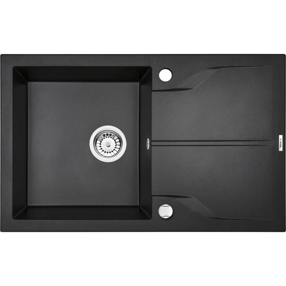 Deante Andante Flush Chiuveta bucatarie granit 60x49 cm, negru metalic