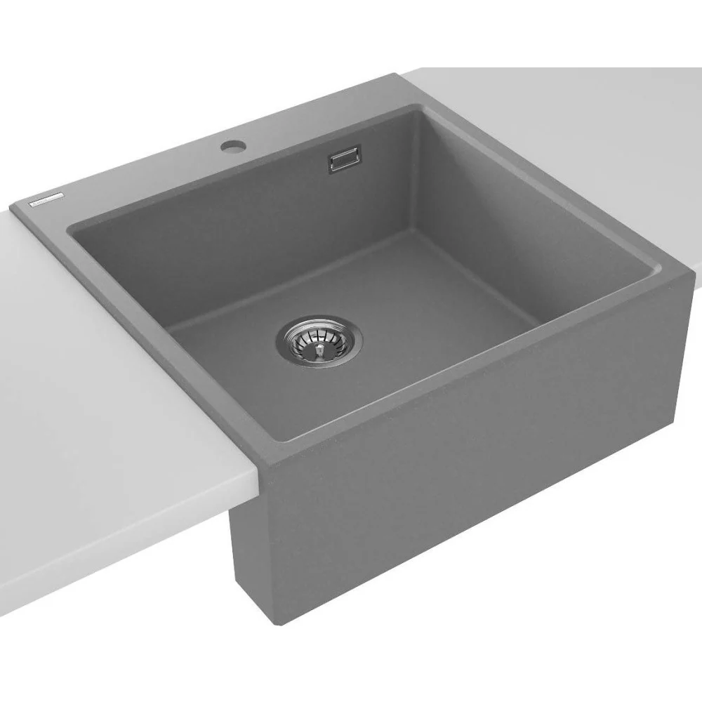 Deante Eridan Chiuveta bucatarie granit tip farmhouse 60x61 cm, gri (metallic grey)