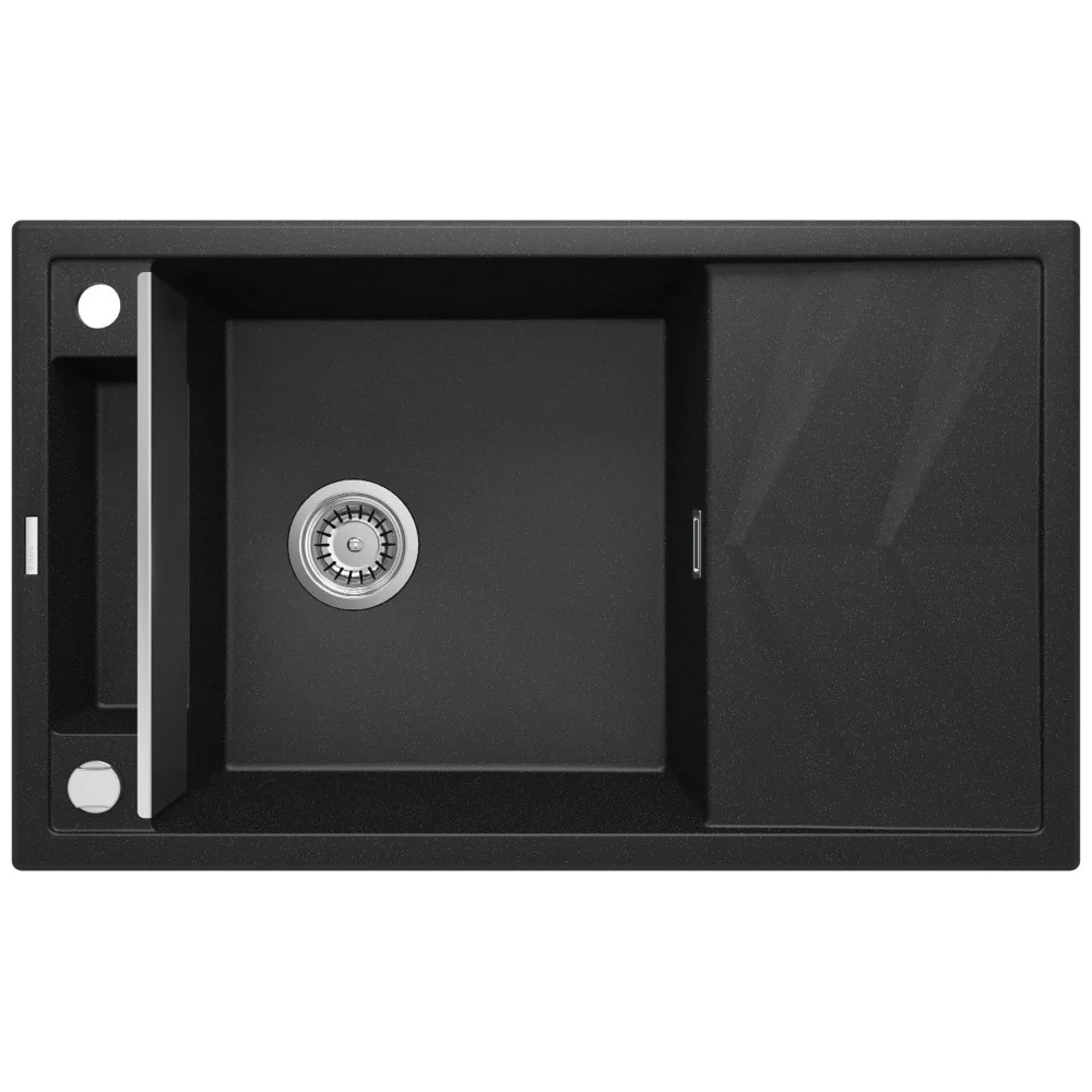 Deante Magnetic Chiuveta bucatarie granit 82x50 cm, antracit (metallic graphite)